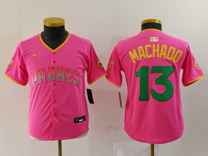 Youth San Diego Padres #13 Manny Machado Pink Fashion Baseball Jersey->mlb youth jerseys->MLB Jersey